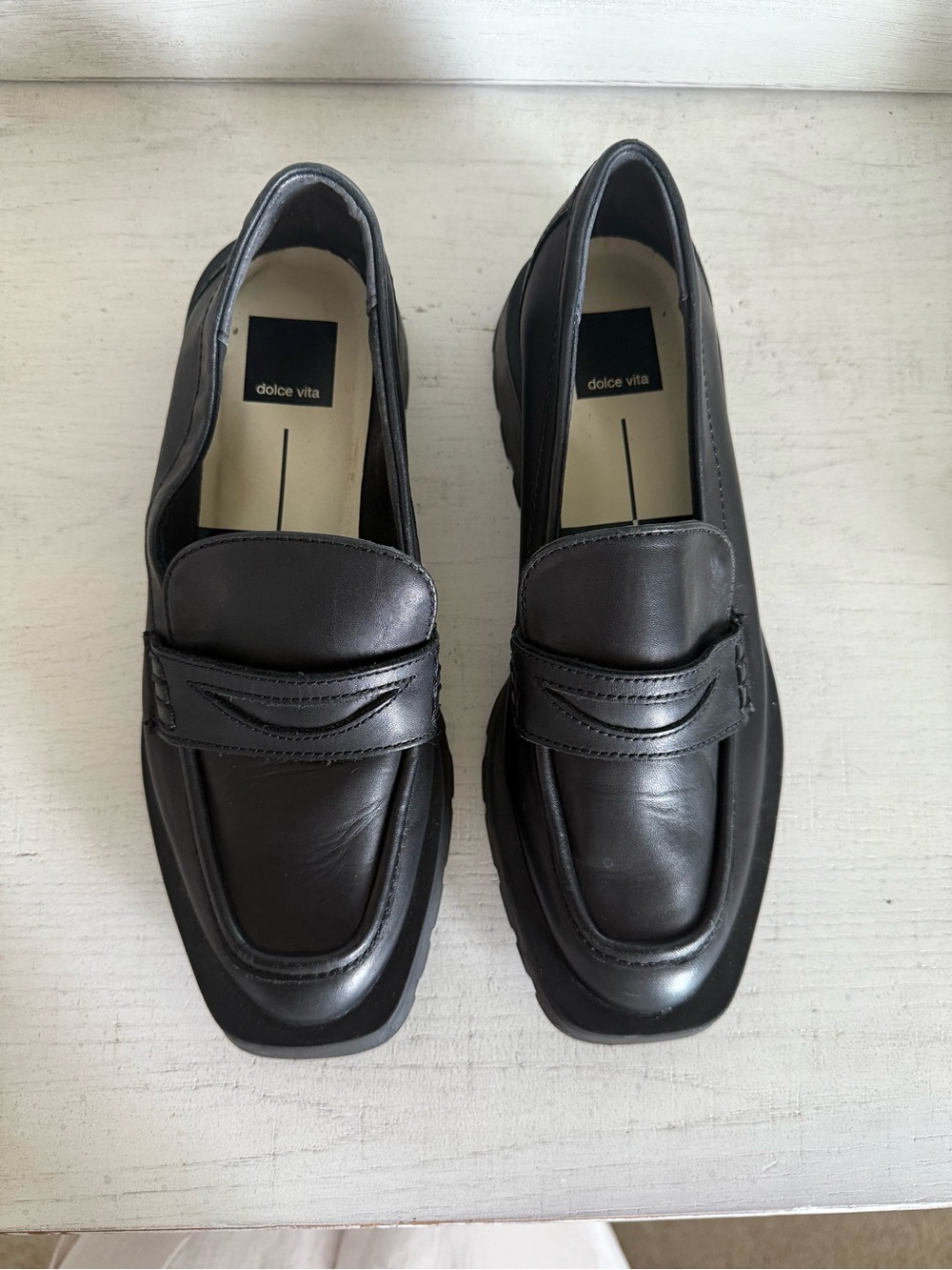 Dolce Vita Black Leather Penny Loafers